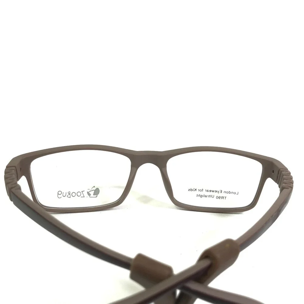 Zoobug Eyeglasses Frames ZB1047 100 Rubberized Matte Brown Hingeless 47-16-130
